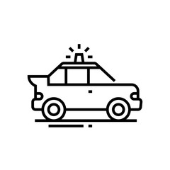 Siren car line icon, concept sign, outline vector illustration, linear symbol.