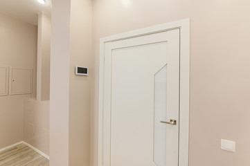 Russia, Moscow- November 04, 2019: interior room apartment modern bright cozy atmosphere. general cleaning, home decoration, preparation of house for sale. room doors, repair corridor