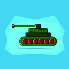 vector illustration of a cartoon tank. serves as a vehicle for military warfare