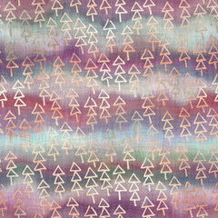 Seamless purple and peach ombre fade painterly watercolor wash cute hand drawn tree pattern graphic design. Seamless repeat raster jpg pattern swatch.