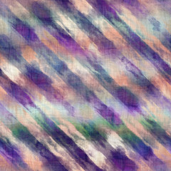 Seamless purple and peach ombre fade painterly watercolor wash grungy diagonal stripe pattern graphic design. Seamless repeat raster jpg pattern swatch.