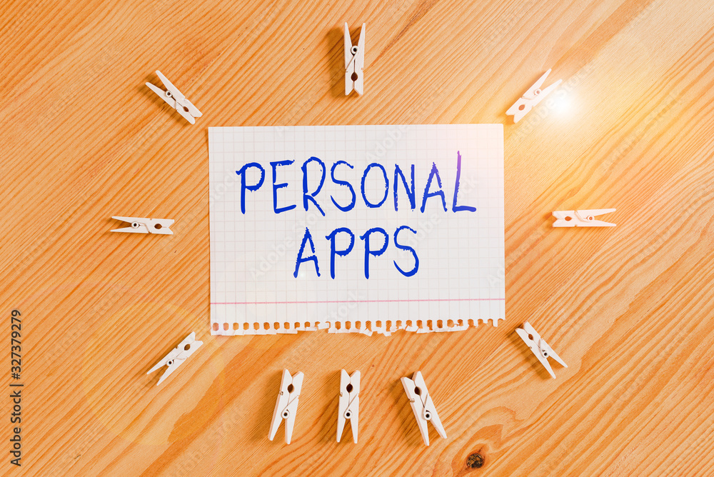Poster conceptual hand writing showing personal apps. concept meaning app for secure password less validati