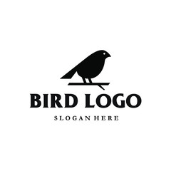 simple bird logo on a branch vector icon vector