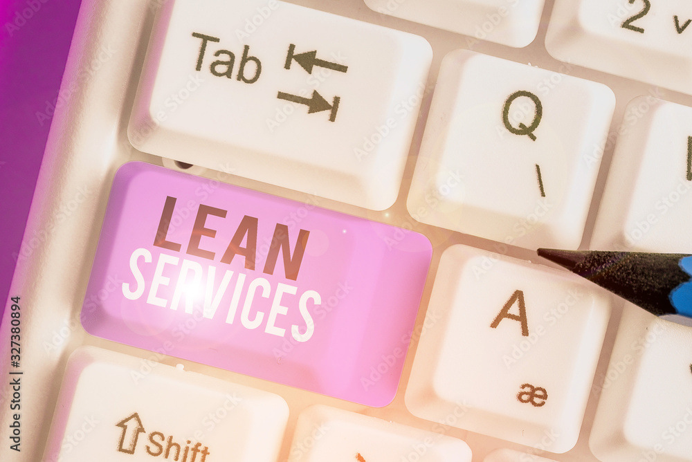 Poster writing note showing lean services. business concept for application of the lean manufacturing conce
