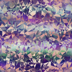 Fototapeta na wymiar Seamless purple and peach ombre fade painterly watercolor wash random triangle pattern graphic design. Seamless repeat raster jpg pattern swatch.