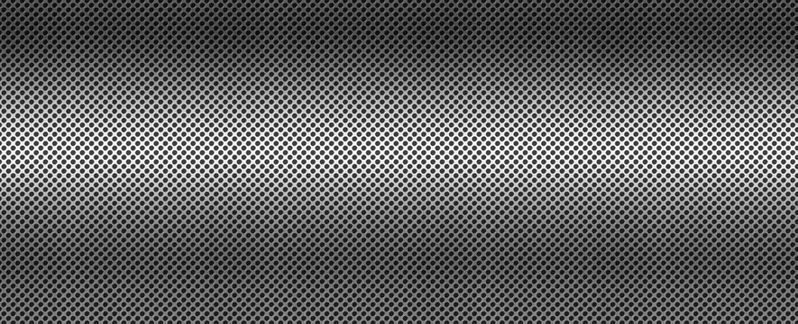 Silver brushed metal grid. Banner background texture