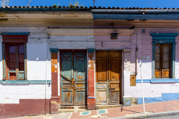 La Candelaria Old, weathered, colonial houses, waiting for renovation.