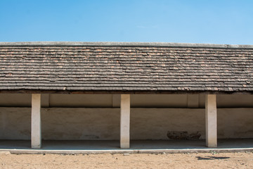 colonnaded corridor in Wat Phra That Lampang Luang,  Lampang Province, Thailand