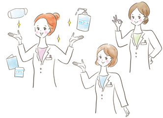 女性　白衣　薬剤師　医師