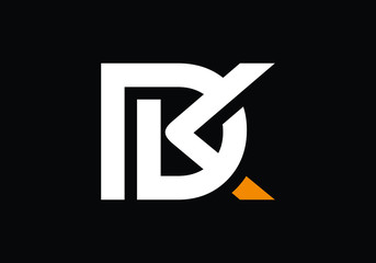 Initial D and K letter logo design, Creative Minimalist Letters Vector Icon Logo Illustration.