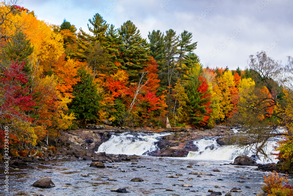 Sticker Canadian autumn landscape in Parc régional de la Rivière-du-Nord