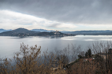 View of Angera with Angera Fortress