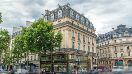 Opera square timelapse with traffic. It was built at the same time as the Opera Garnier in Paris,...
