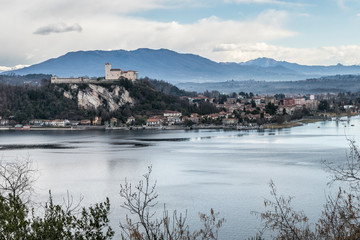 View of Angera with Angera Fortress