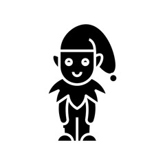 Obraz na płótnie Canvas Home clown black icon, concept illustration, vector flat symbol, glyph sign.