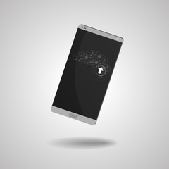Vector : Smartphone with network cloud inside