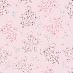 Seamless pattern with fantasy pink flowers for print, home decor, design. abstract background.