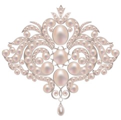 brooch with pearls