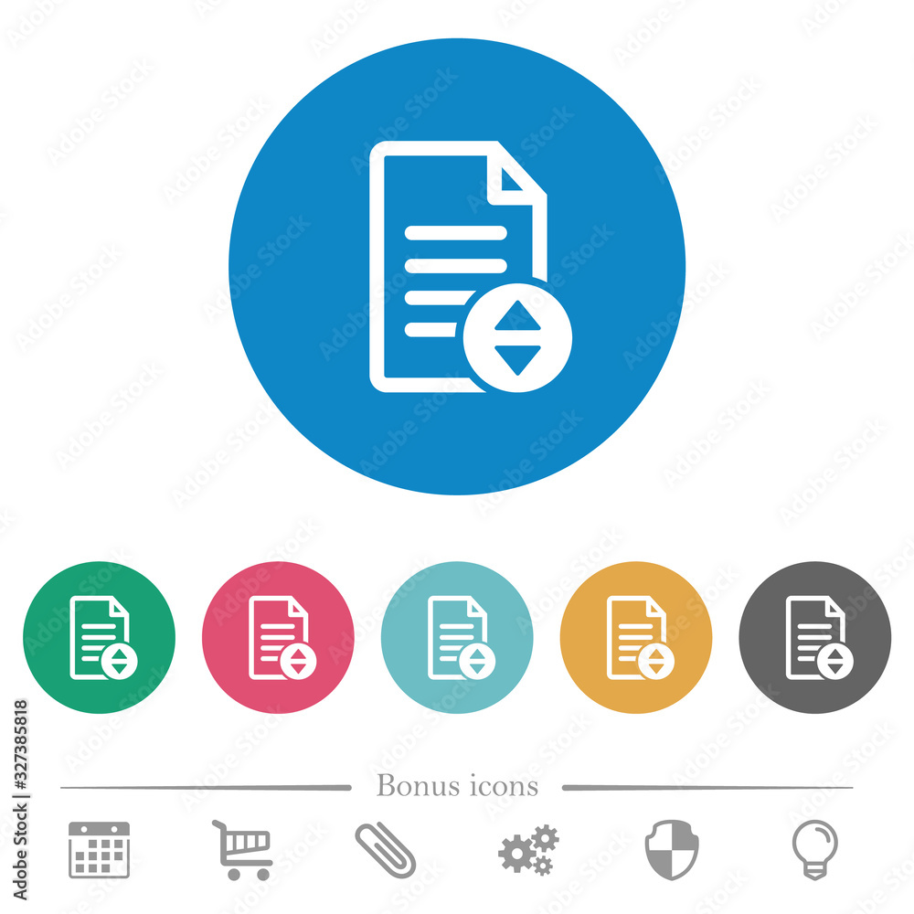 Poster document scrolling flat round icons
