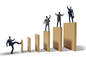 Domino effect and competition concept
