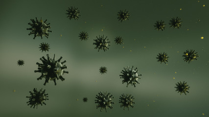3d render. Abstract virus illustration concept