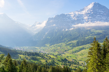 Spring games of light and shadow in the Grindelwald Valley, Switzerland