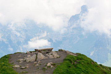 Recreation area on the Mannlichen Hiking trail, Switzerland