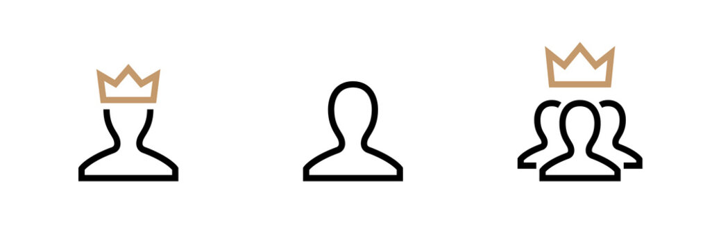 VIP Customer User icon vector. Person Profile Symbol. Avatar Sign. Editable stroke vector.