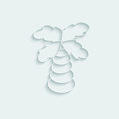 paper palm tree icon -  black vector icon