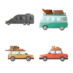 Vector design of transport and auto icon. Set of transport and journey stock vector illustration.