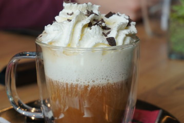Hot chocolate with whipped cream