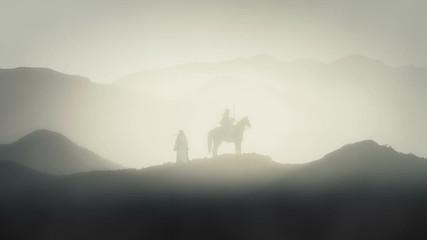 King Saladin on a Horse and Arab Guard