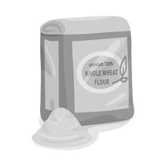 Isolated object of flour and pack logo. Collection of flour and bag stock symbol for web.