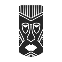 Tribal african mask vector icon.Black vector icon isolated on white background tribal african mask.