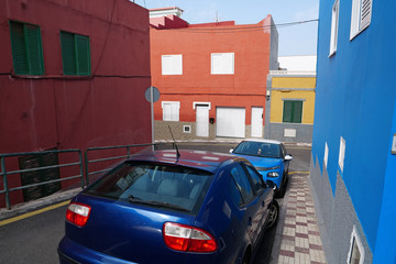 Cars in Punta Brava, Tenerife island, Canary islands, Spain