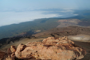 View from peak of Volcano Teide, Tenerife island, Canary islands, Spain