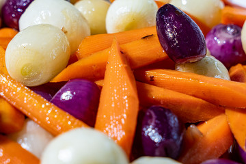 onions and carrots caramelized