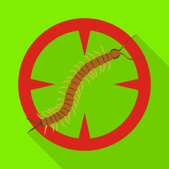 Centipede vector icon.Flat vector icon isolated on white background centipede .