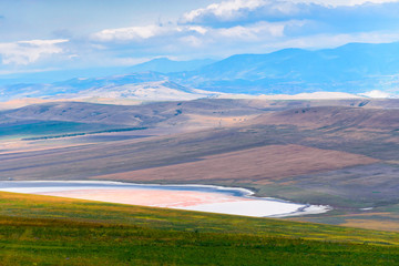 Georgian steppe landscape on the way East from Tbilisi to the monastery complex David Gareji. © Екатерина Спиридонов