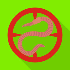 Earthworm vector icon.Flat vector icon isolated on white background earthworm.