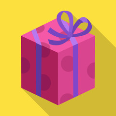 Gift box vector icon.Flat vector icon isolated on white background gift box.