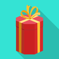 Gift box vector icon.Flat vector icon isolated on white background gift box.