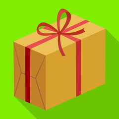 Gift box vector icon.Flat vector icon isolated on white background gift box.