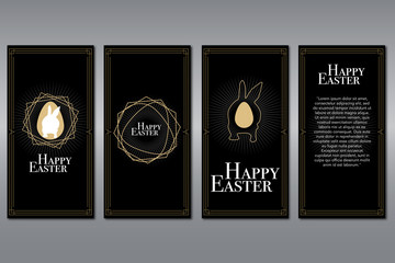happy easter set gatsby roaring twenties vector