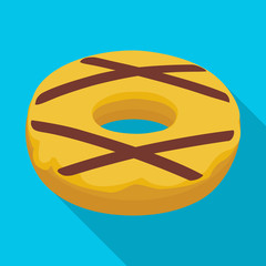 Caramel doughnut vector icon.Flat vector icon isolated on white background caramel doughnut.