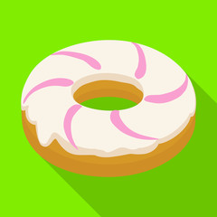 Cream doughnut vector icon.Flat vector icon isolated on white background cream doughnut.