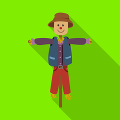 Scarecrow vector icon.Flat vector icon isolated on white background scarecrow.