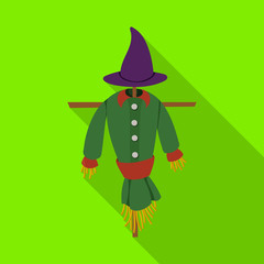 Scarecrow vector icon.Flat vector icon isolated on white background scarecrow.