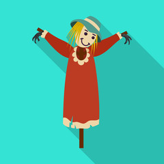 Scarecrow vector icon.Flat vector icon isolated on white background scarecrow.