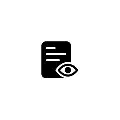 Search icon with file and magnifying glass in simple vector style. Document search symbol. Data and information sign. Trendy Flat style for graphic design, logo, Web site, social media, UI, mobile app